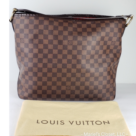 Authentic Louis Vuitton Damier Ebene Delightful MM with Dustbag #2929M - Picture 1 of 9